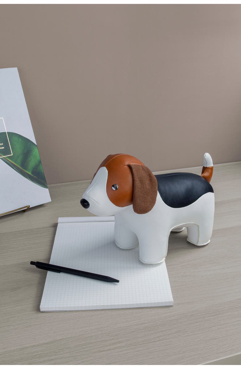 Zuny Beagle Bookend, Alternate, color, White Tan