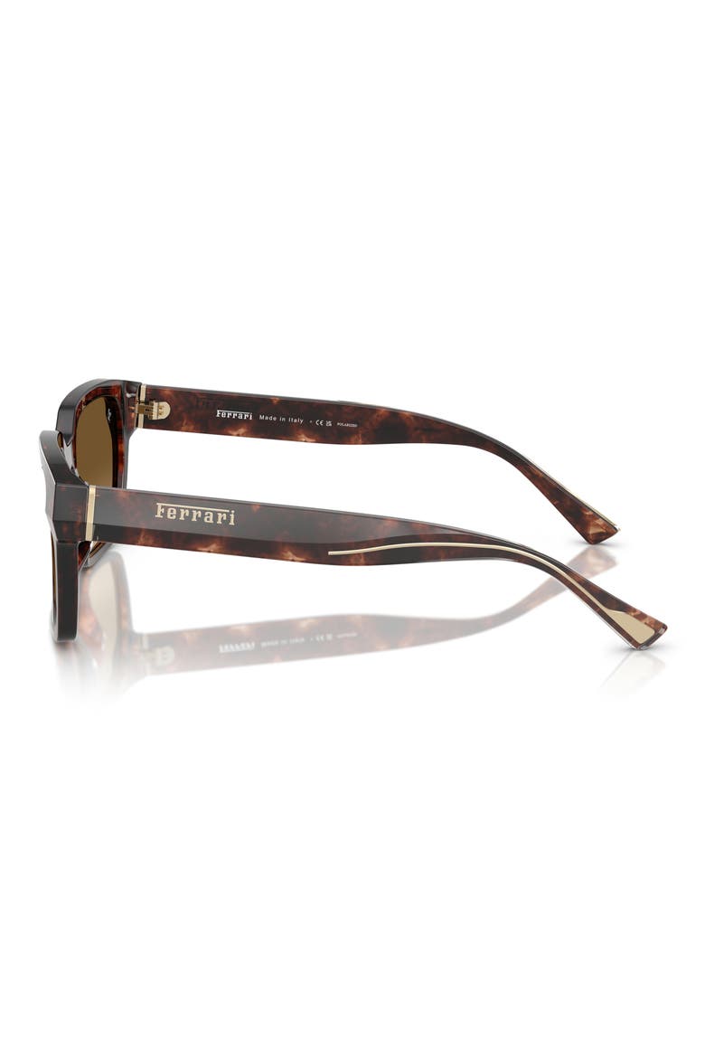 55mm Polarized Square Sunglasses, Alternate, color, CARAMEL HAVANA / BROWN