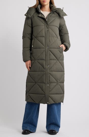 Quilted Puffer Coat with Removable Hood