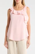 Renee C Ruffle Sleeveless Top