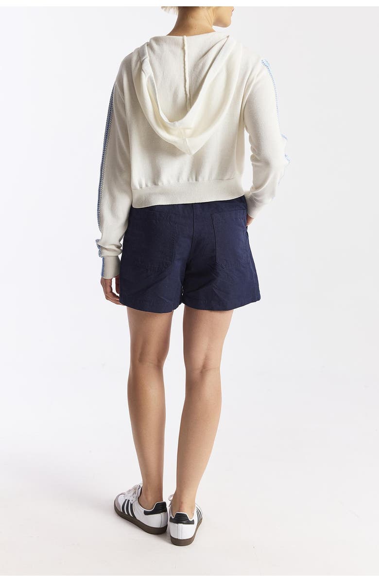 WISPR Geo Sleeve Cropped Hoodie, Alternate, color, Ivory/Azul