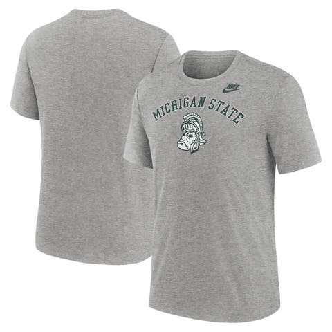Men's Nike Heather Gray Michigan State Spartans Legacy Arch Tri-Blend T-Shirt