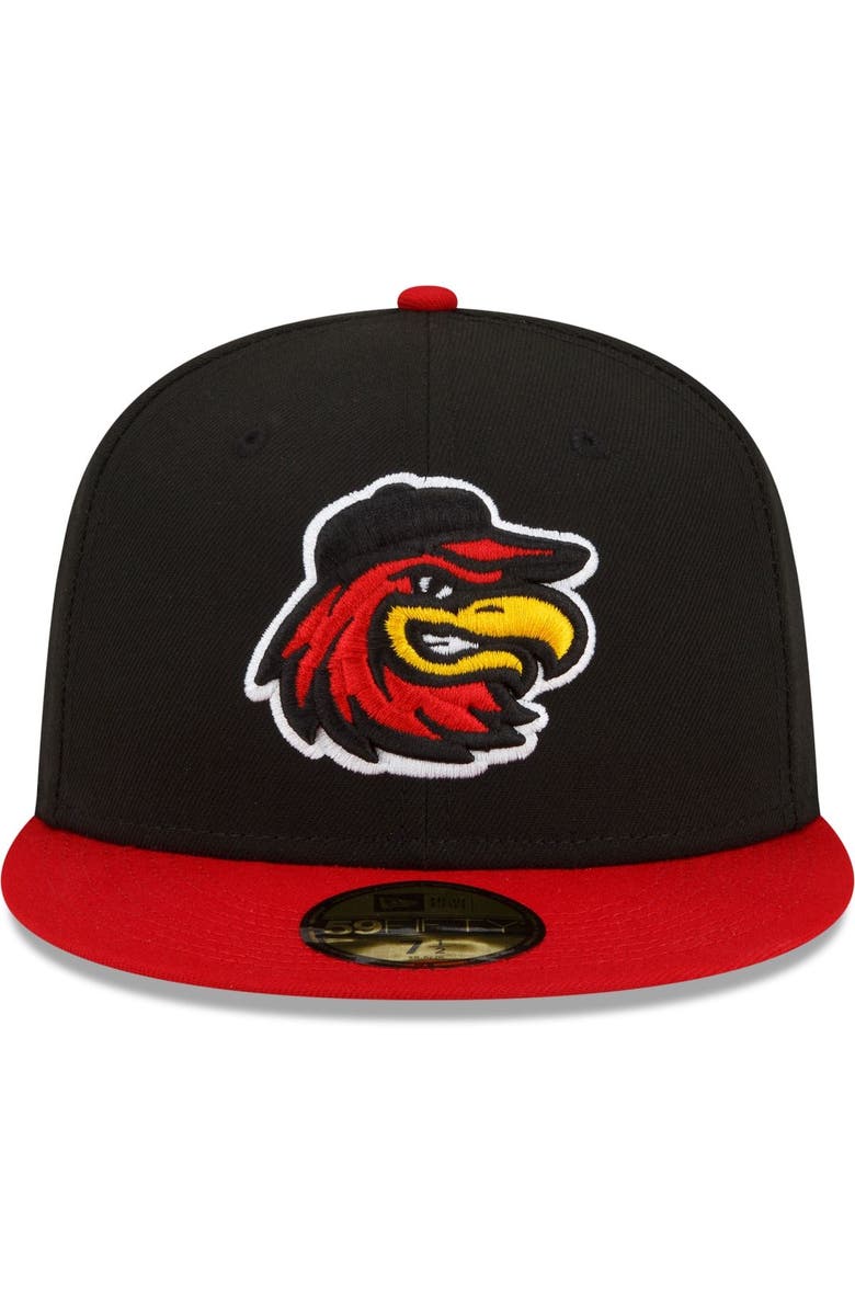 New Era Men's New Era Black Rochester Red Wings Home Authentic Collection 59FIFTY Fitted Hat, Alternate, color, Black