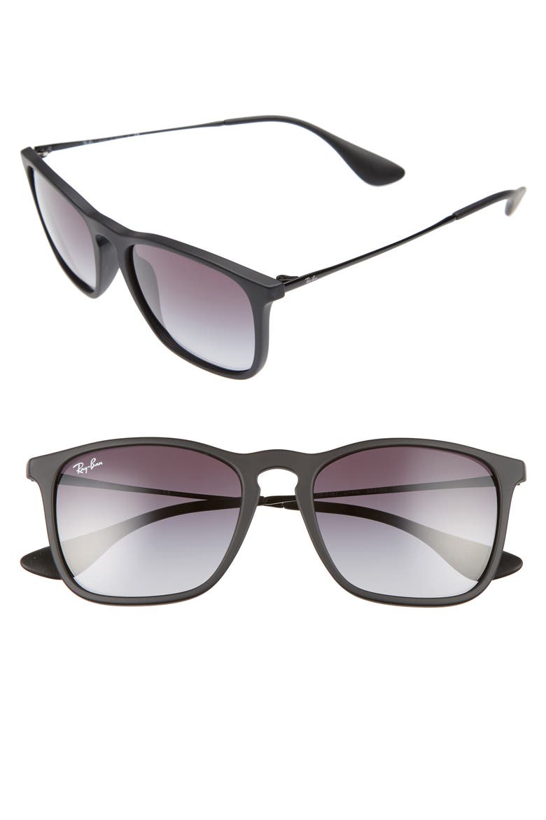 Chris 54mm Gradient Lens Sunglasses, Main, color, BLACK