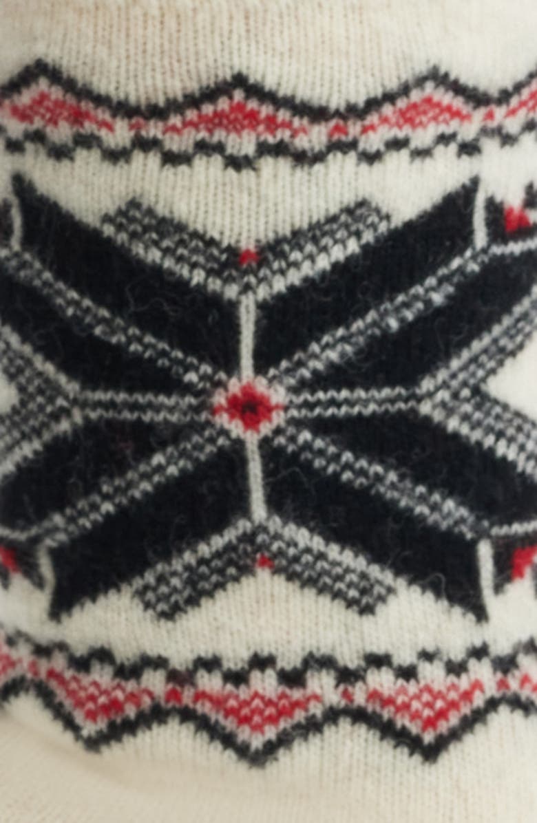 Polo Ralph Lauren Snowflake Border Crew Socks, Alternate, color, Ivory