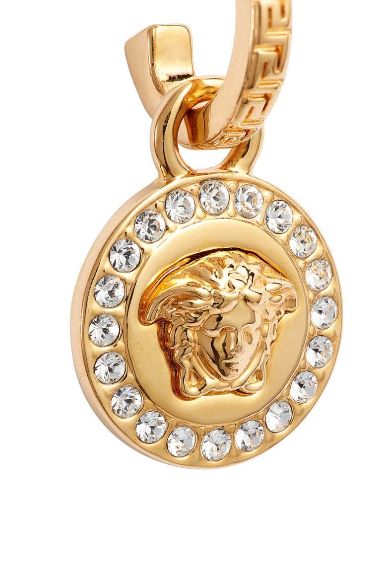 Icon Medusa Drop Earrings, Alternate, color, TRIBUTE GOLD/ CRYSTAL