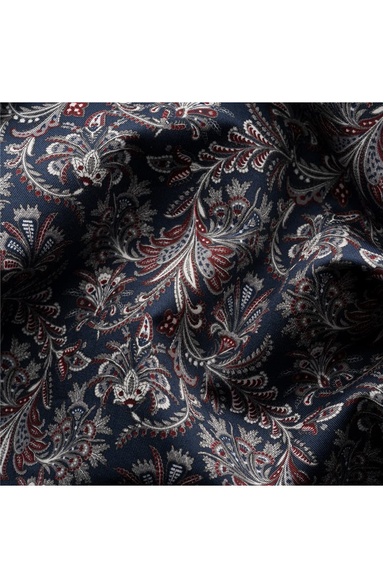 Eton Slim Fit Paisley Dress Shirt, Alternate, color, Navy