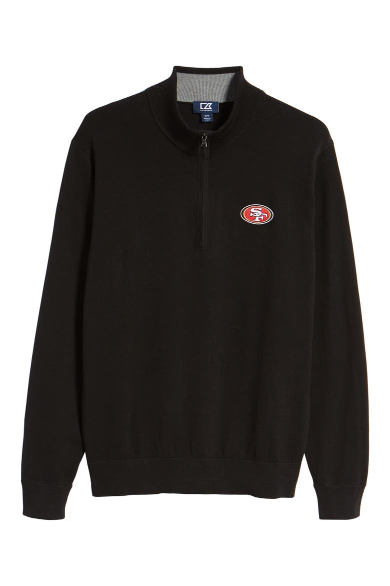 San Francisco 49ers - Lakemont Regular Fit Quarter Zip Sweater, Alternate, color, BLACK