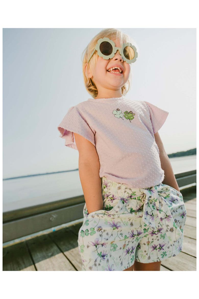 Relaxed Cut Jersey Flowers Shorts, Alternate, color, Green Floral Print