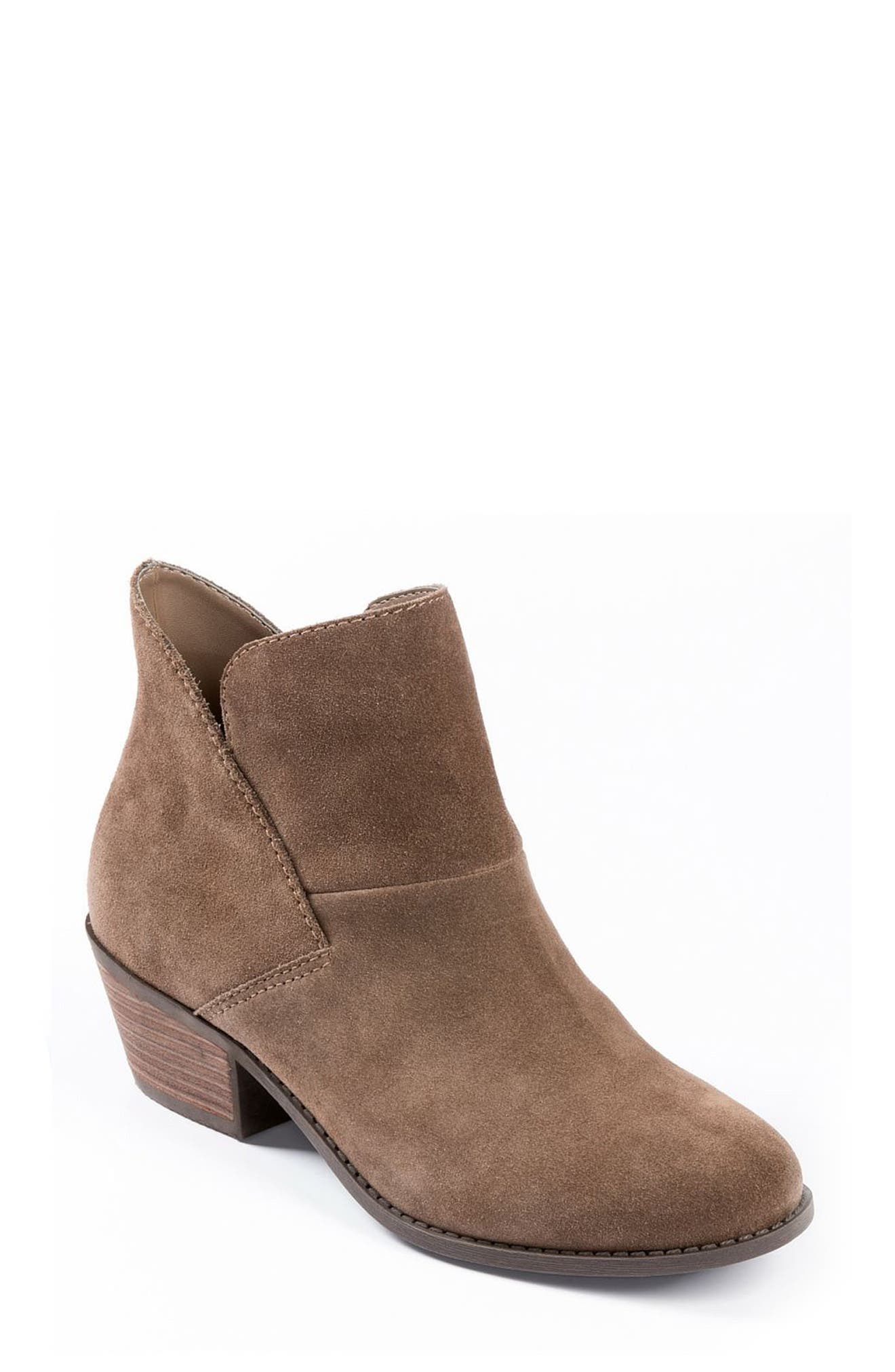 Me Too Zena Ankle Boot, Main, color, NUTMEG SUEDE