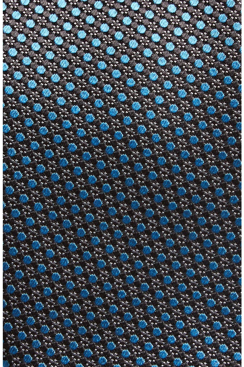 Neat Dot Silk Tie, Alternate, color, CHARCOAL