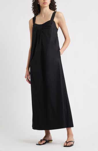 Nordstrom Pleated Sleeveless Poplin Maxi Dress