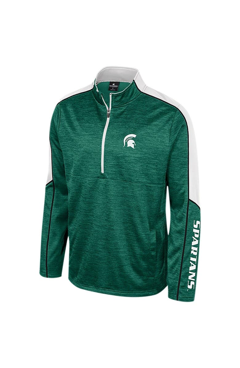 COLOSSEUM Men's Colosseum Green Michigan State Spartans Marled Half-Zip Jacket, Alternate, color, 