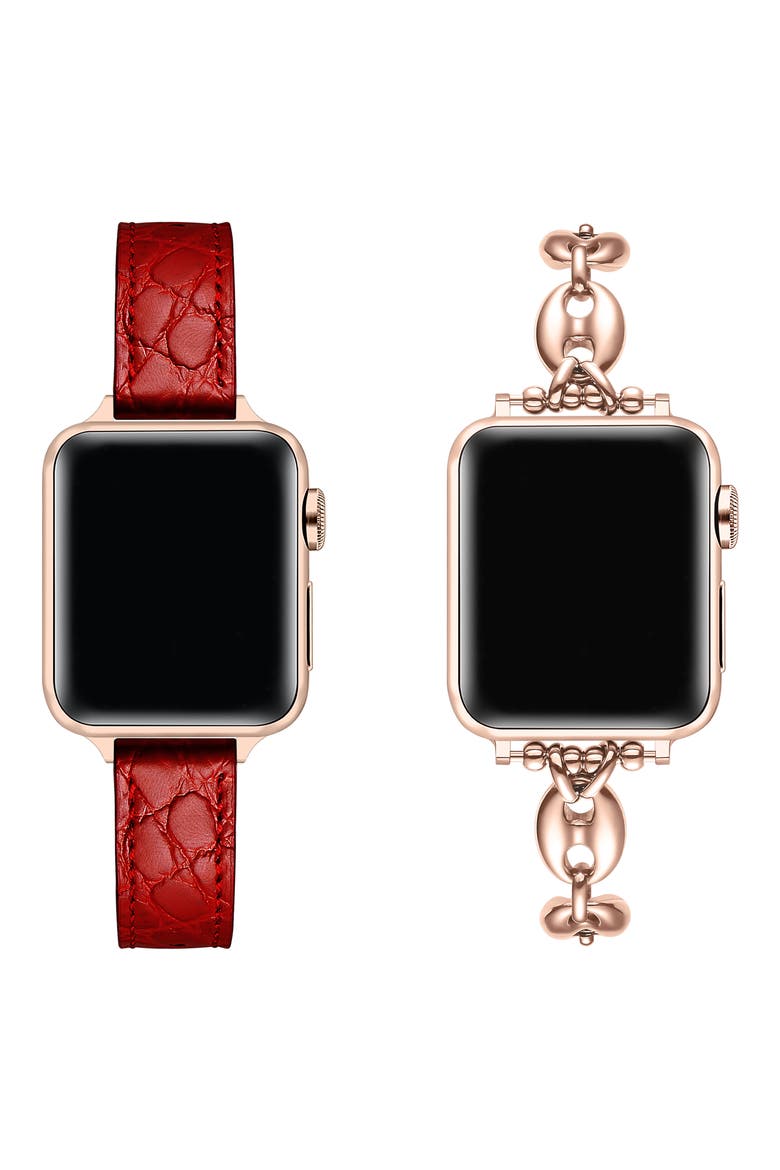 Cleo Poppy 2-Pack Apple Watch® Watchbands, Alternate, color, ROSE GOLD