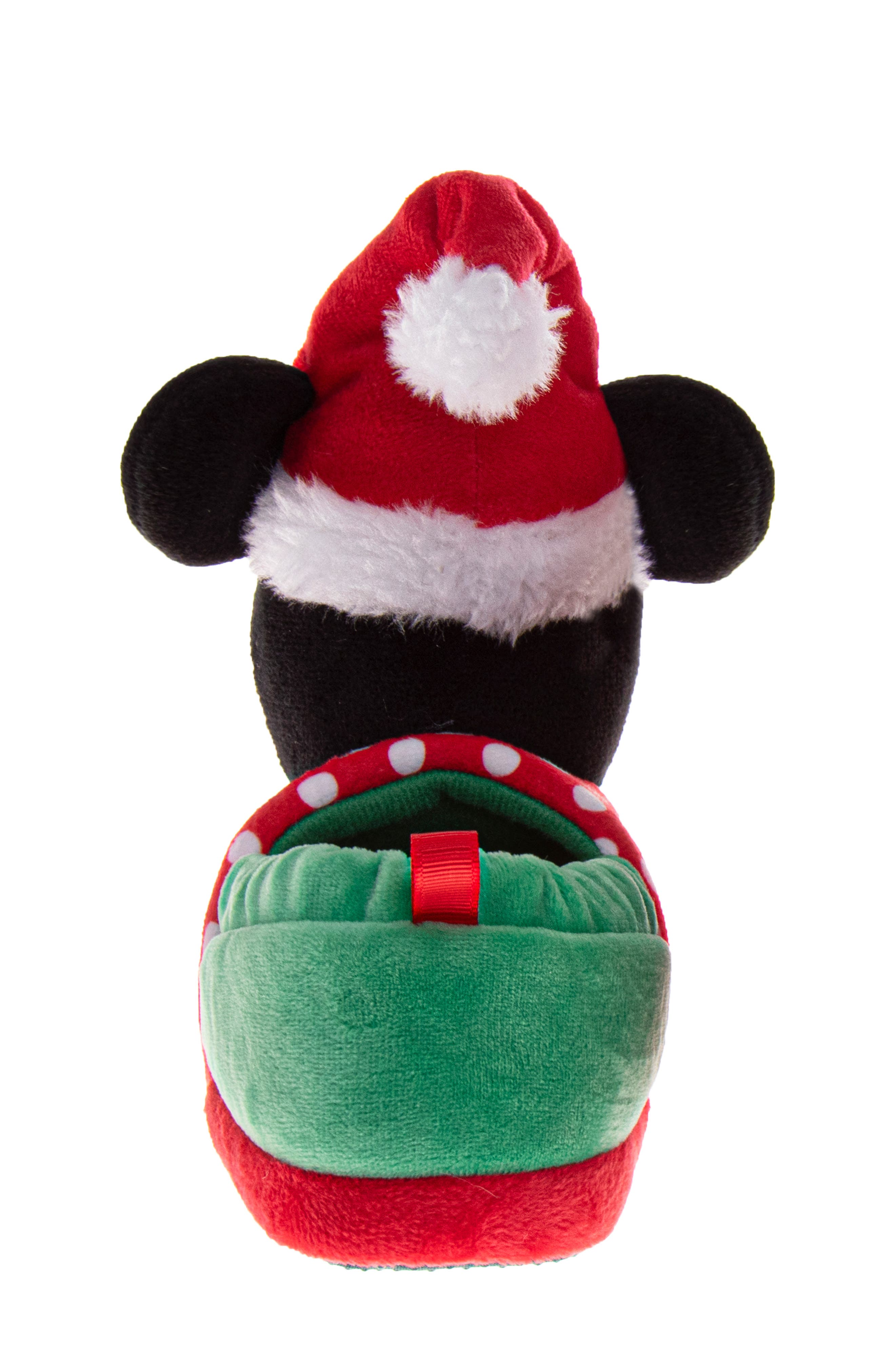 JOSMO Kids' Disney Minnie Mouse Christmas Slipper, Alternate, color, Red/ Green