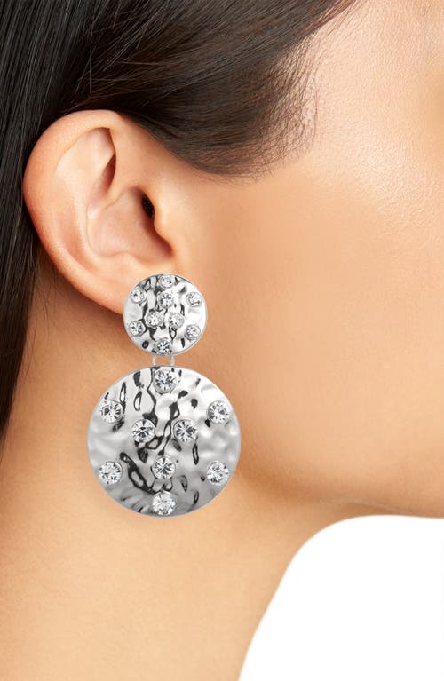 Tasha Hammer Disc Double Drop Earrings In Metallic