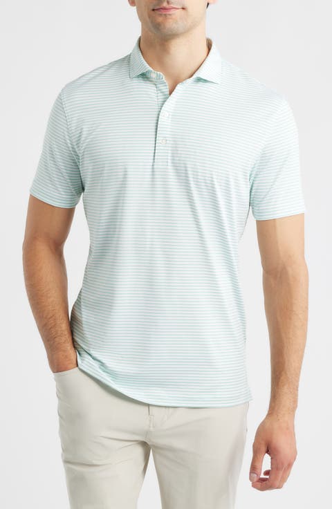 Michael Stripe Performance Golf Polo