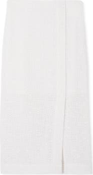 ST. JOHN Open Weave Tweed Skirt