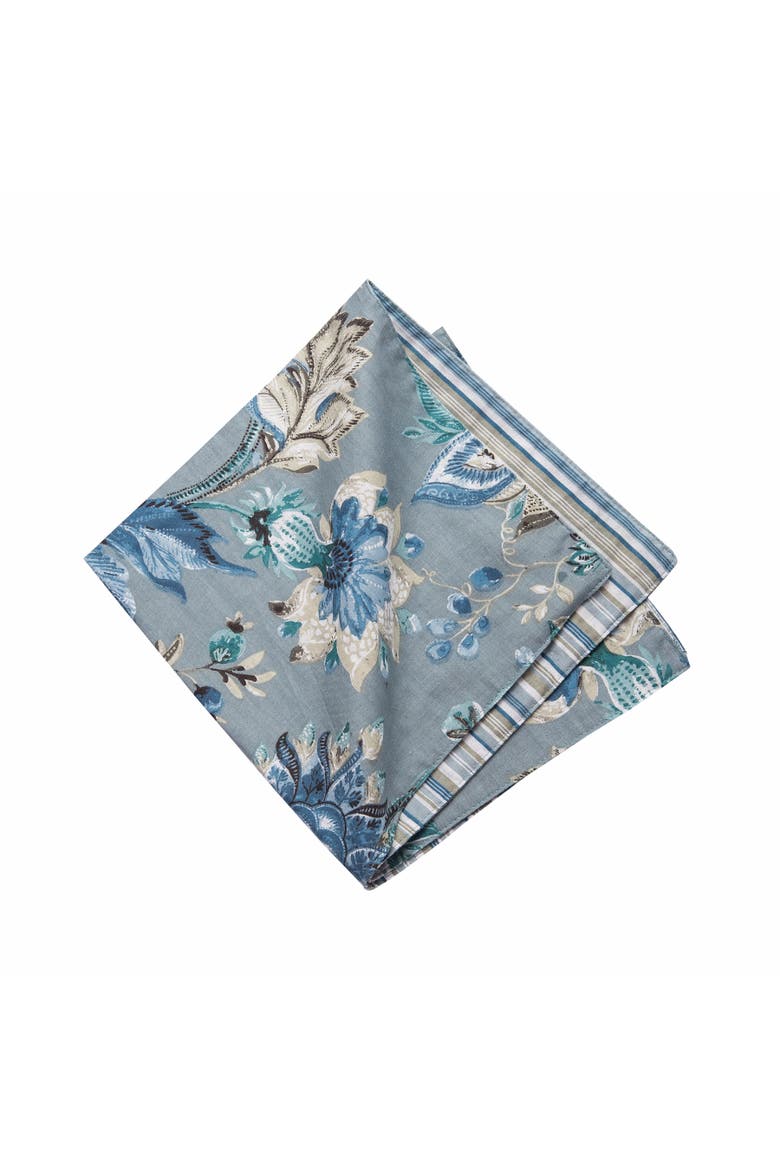 Morrison Floral Cotton Reversible Napkin Set of 6 - Machine Washable, Alternate, color, Yellow