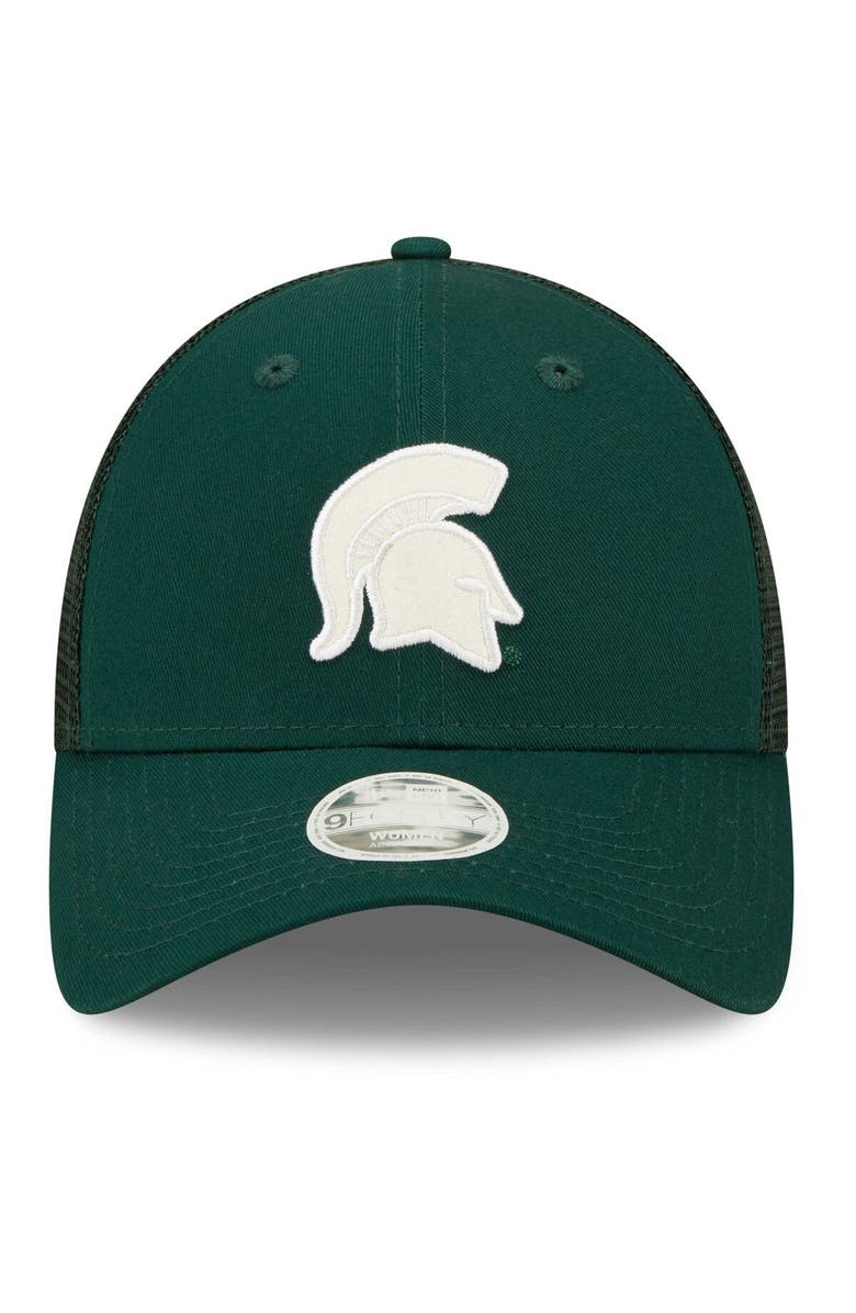 New Era Women's New Era Green Michigan State Spartans 9FORTY Logo Spark Trucker Snapback Hat, Alternate, color, Green