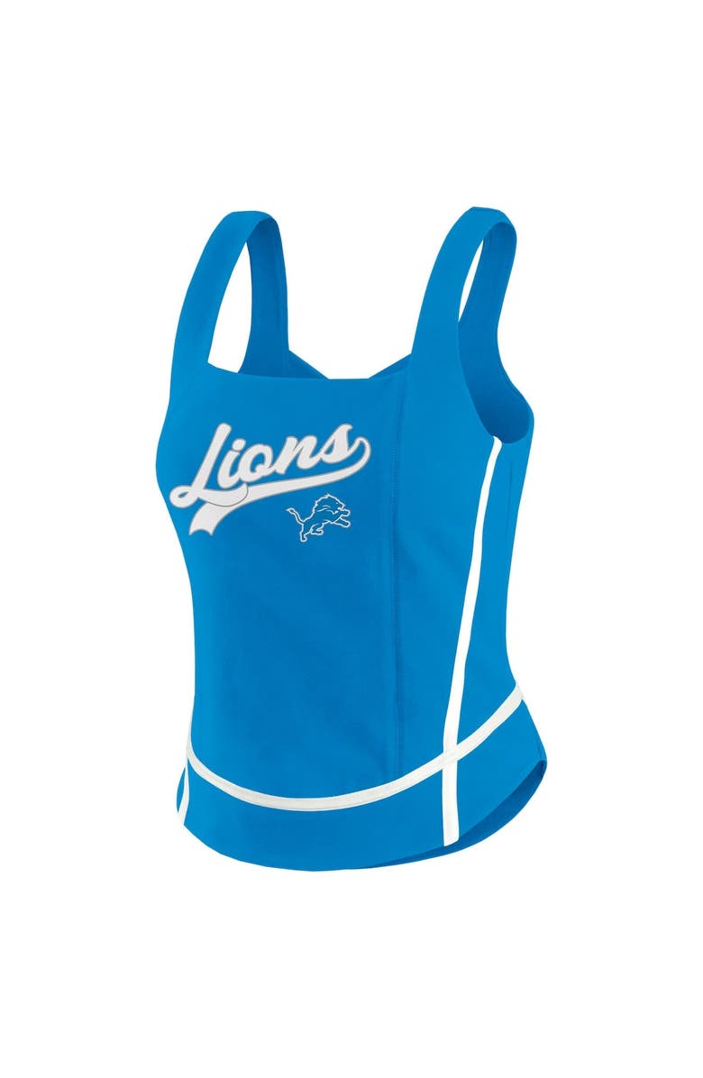 WEAR by Erin Andrews Women's WEAR by Erin Andrews Blue Detroit Lions Square Neck Tank Top, Alternate, color, 