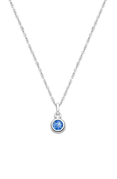 Sterling Silver tB® Birthstone 12-14" Necklace