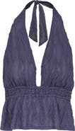 ViX Paula Hermanny Quinn Embroidered Mesh Halter Neck Top