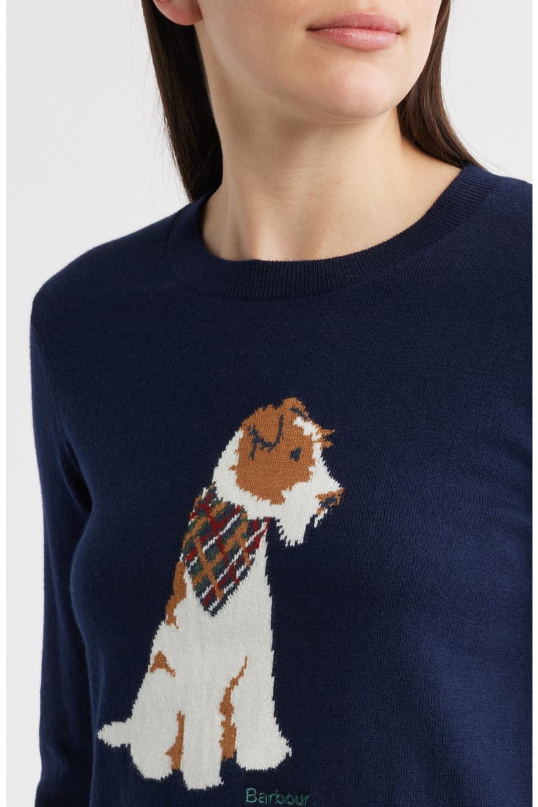 Berkley Intarsia Cotton & Cashmere Sweater, Alternate, color, NAVY