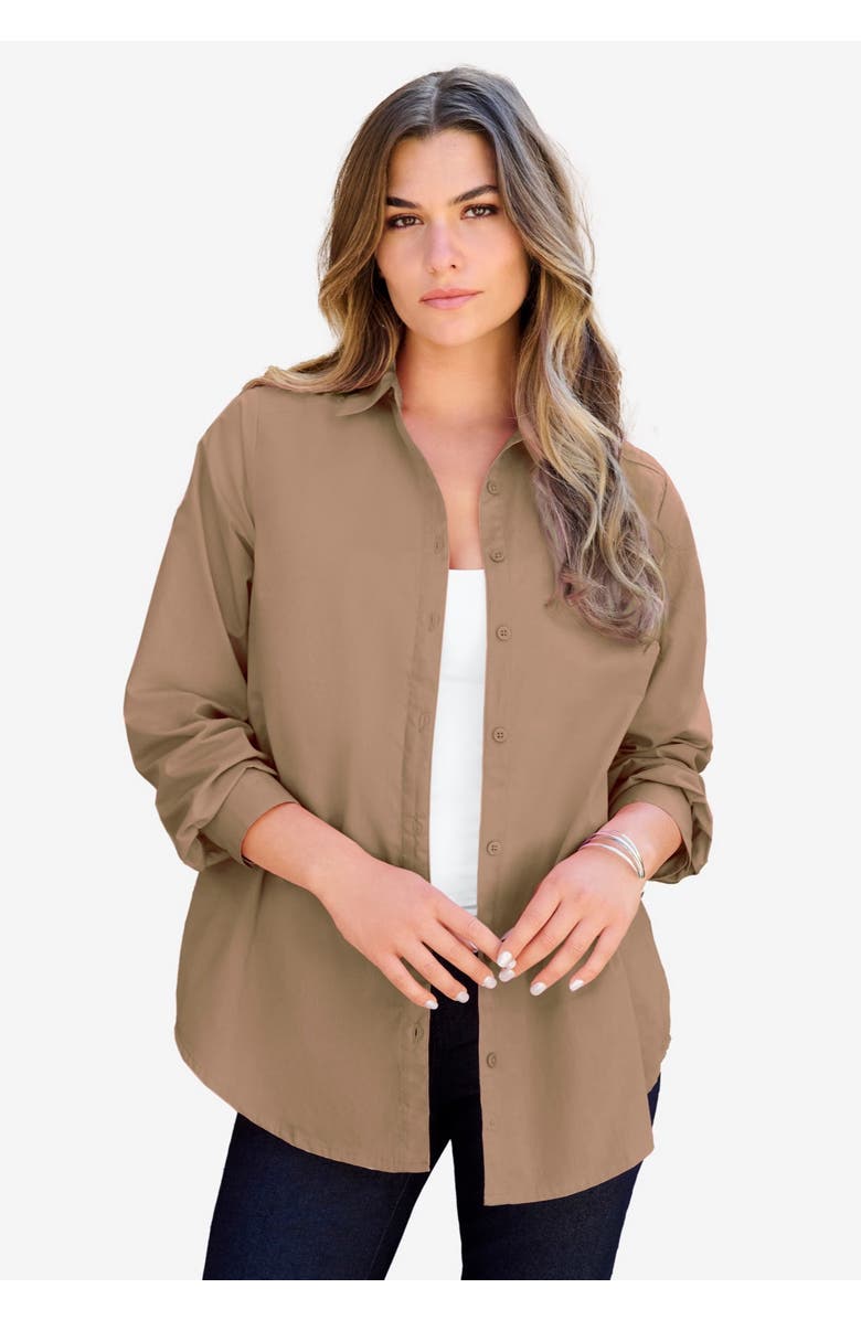 Roaman's Plus Size Cami with Built-In Bra and Adjustable Straps, Alternate, color, Black