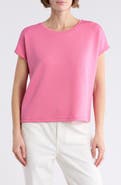 T Tahari Extended Shoulder Crewneck Scuba Knit T-Shirt