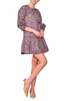 MELLODAY Print Poplin Babydoll Dress