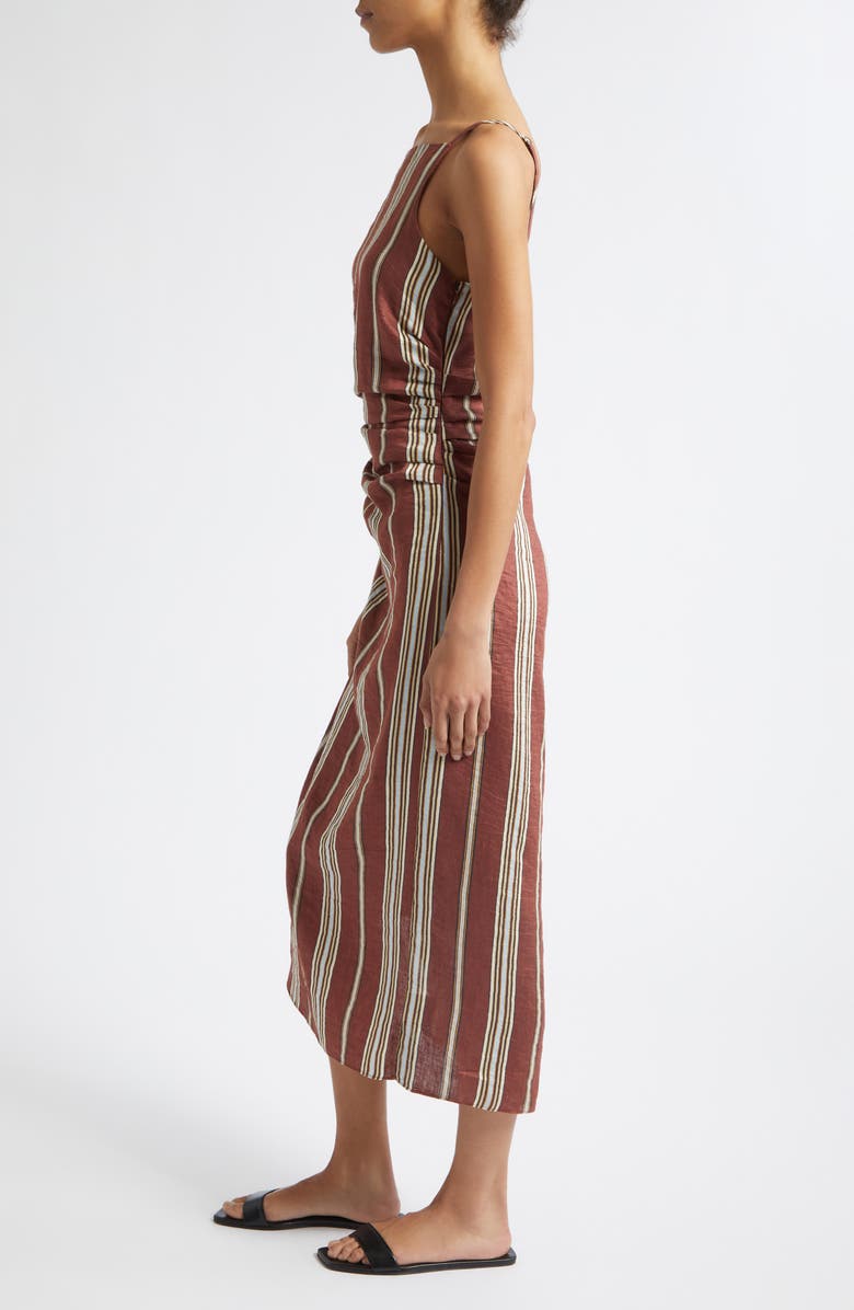 A.L.C. Naomi Stripe Linen Blend Dress, Alternate, color, Brunette Multi