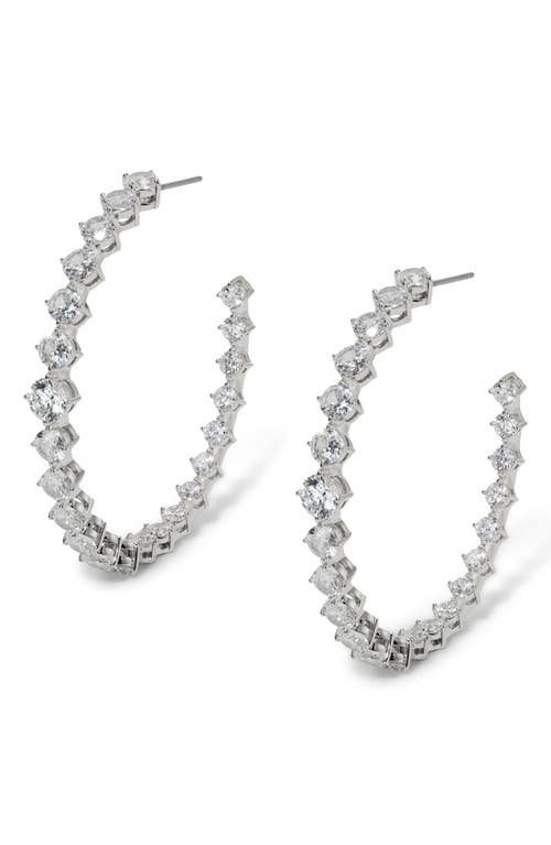 Nadri Sunshower Crystal Hoop Earrings In Metallic