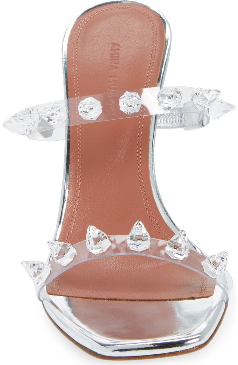 Amina Muaddi Julia Jewel Clear Sandal, Alternate, color,
