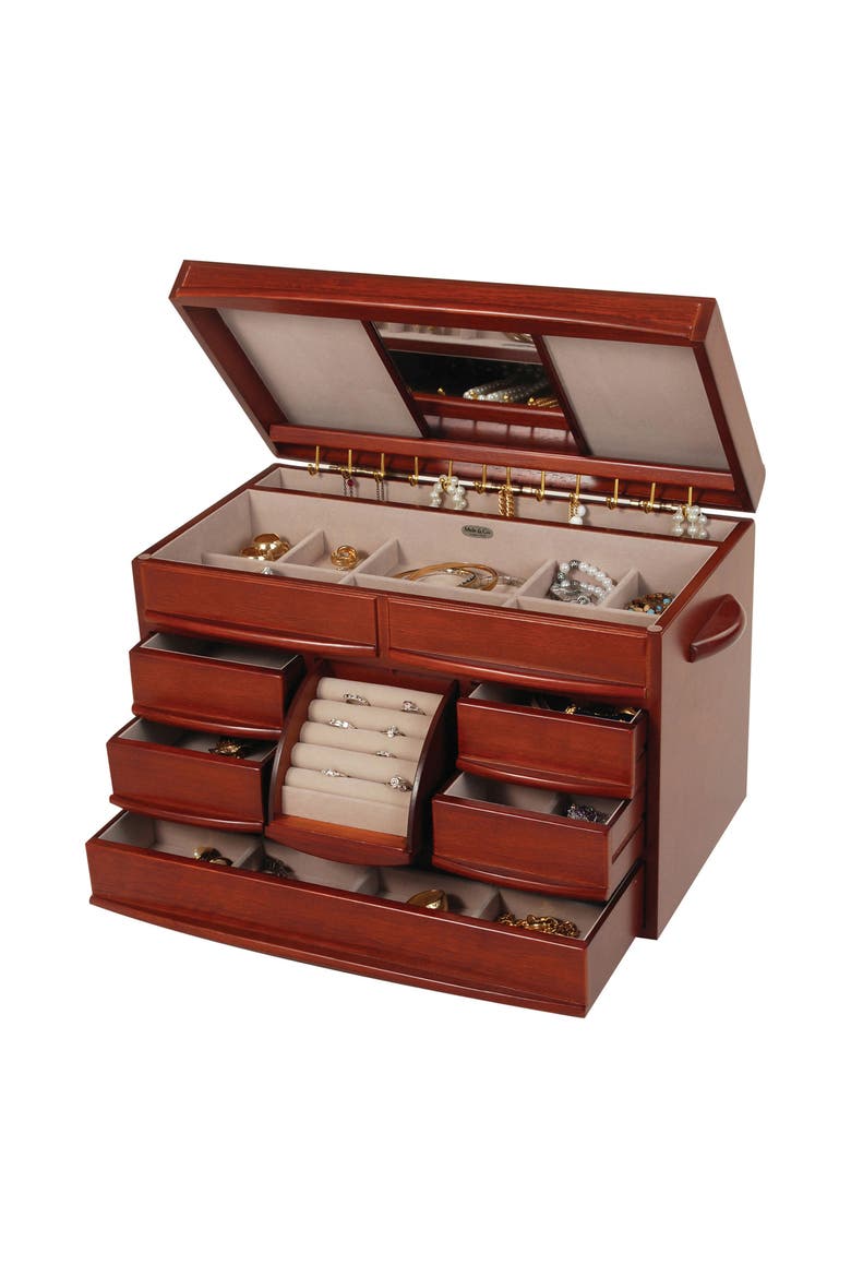 Mele & Co. Empress Wooden Jewelry Box, Alternate, color, BROWN
