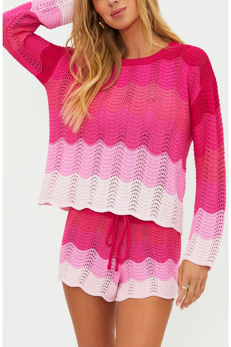 Beach Cover-Up Sweater, Main, color, ELECTRIC PINK