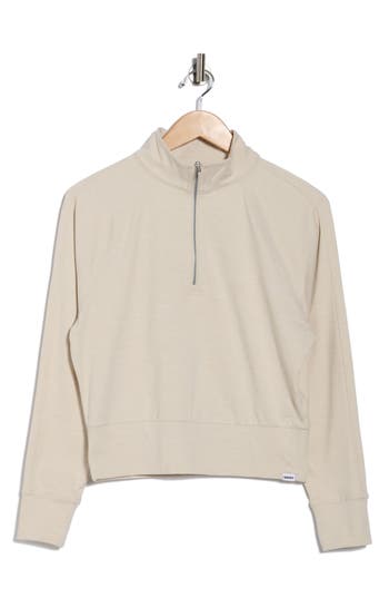 Dkny Space Dye Half Zip Sweatshirt In Neutral