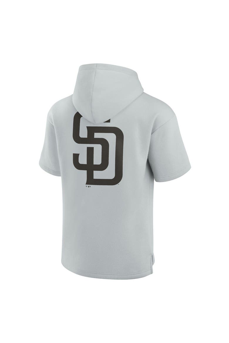 Unisex Fanatics Signature Gray San Diego Padres Elements Super Soft Fleece Short Sleeve Pullover Hoodie, Alternate, color, Gray