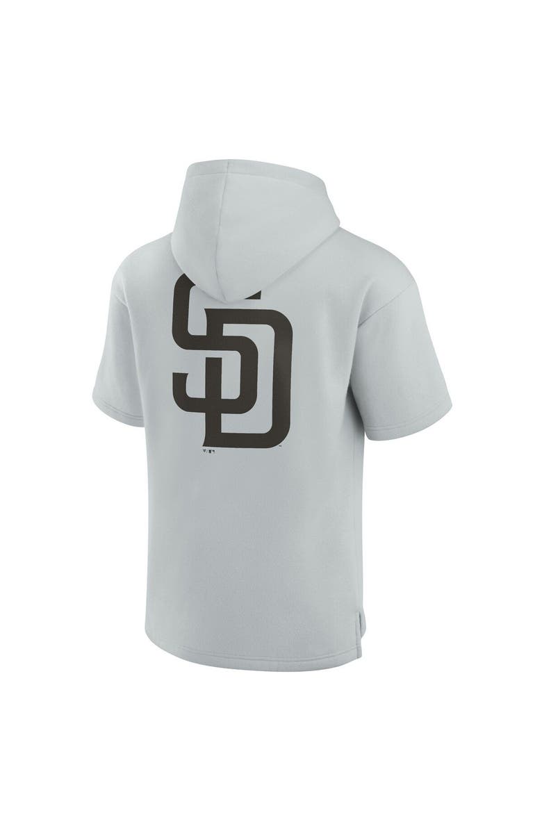Fanatics Signature Unisex Fanatics Signature Gray San Diego Padres Elements Super Soft Fleece Short Sleeve Pullover Hoodie, Alternate, color, Gray