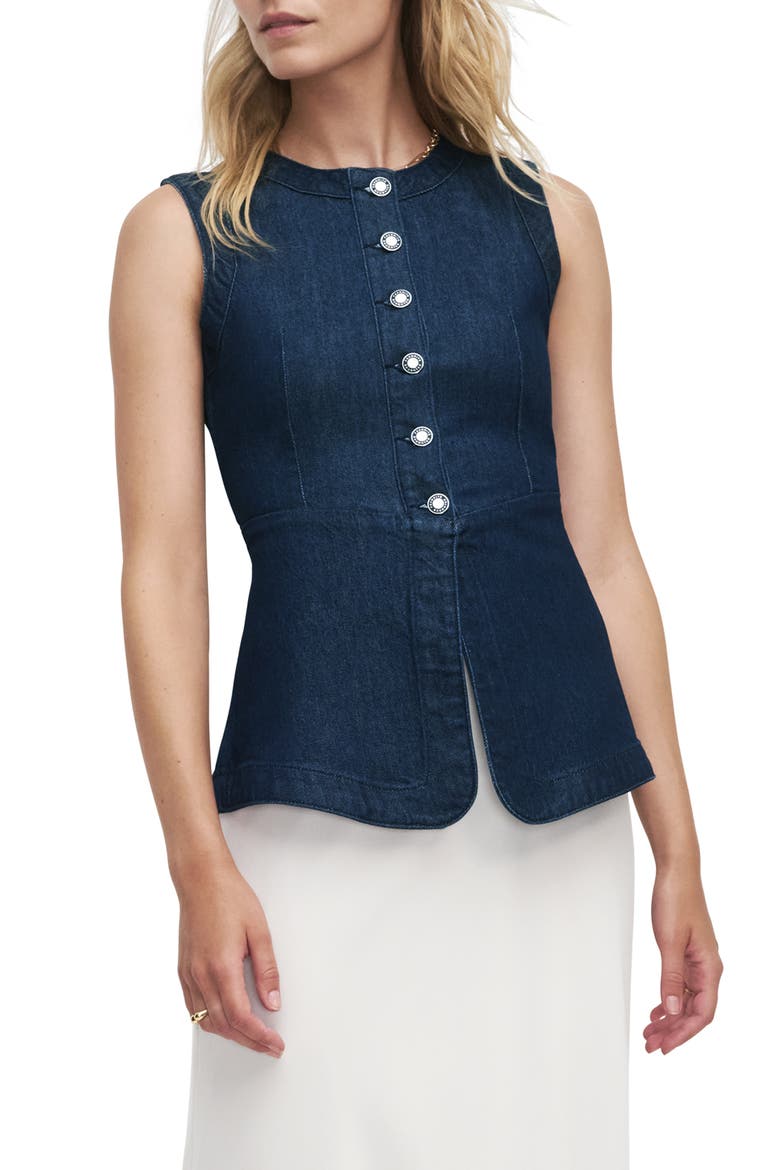 The Clocking In Denim Vest, Main, color, PEPPER