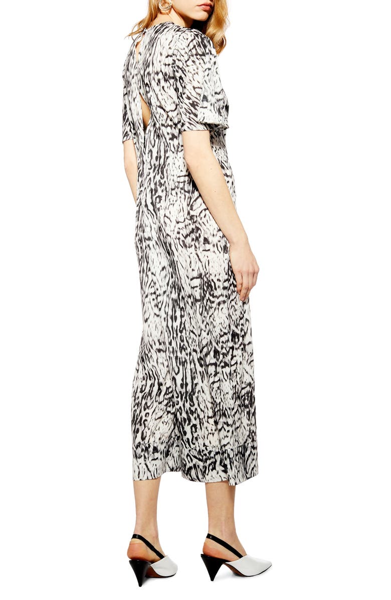 Topshop Snow Leopard Jumpsuit, Alternate, color, 
