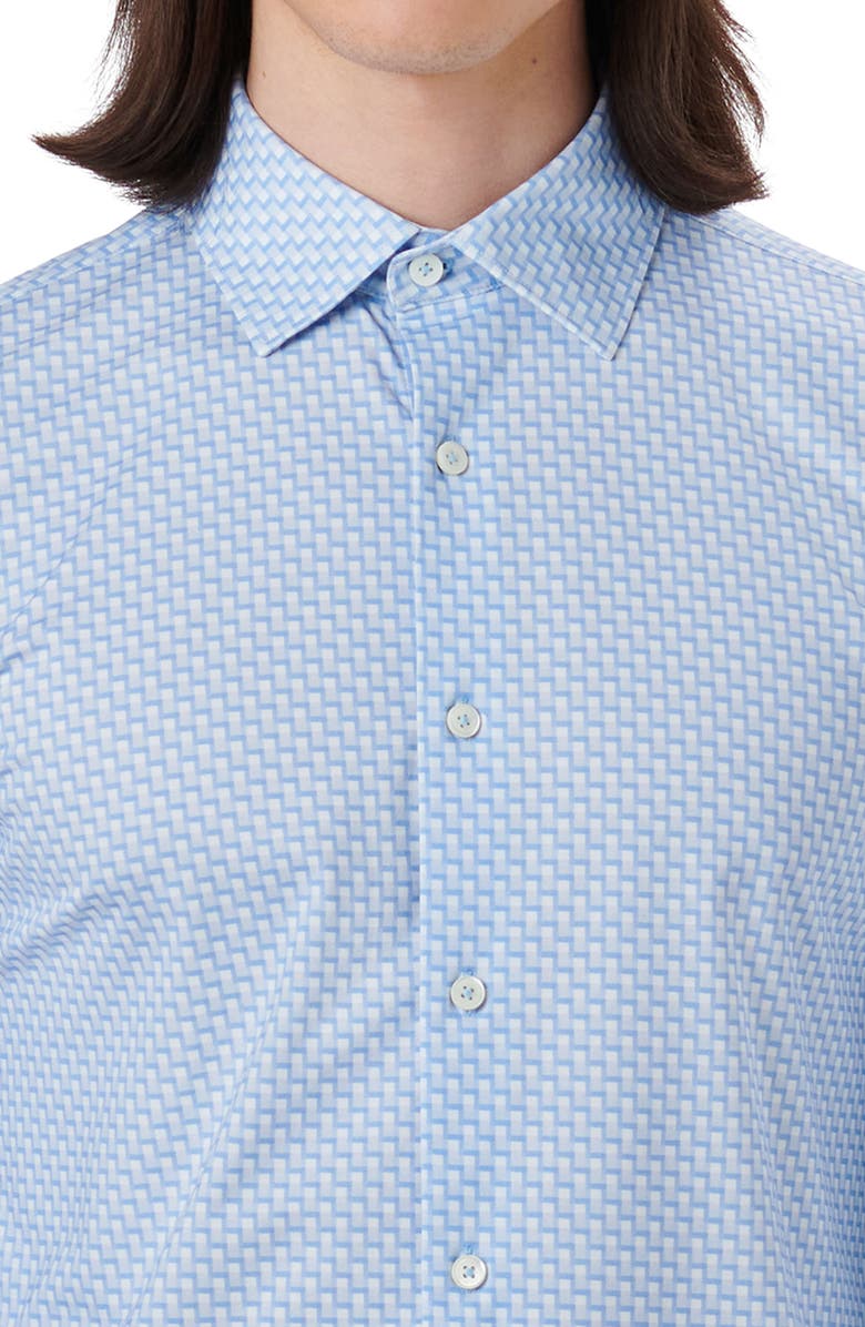 Bugatchi OoohCotton<sup>®</sup> Geo Print Button-Up Shirt, Alternate, color, 