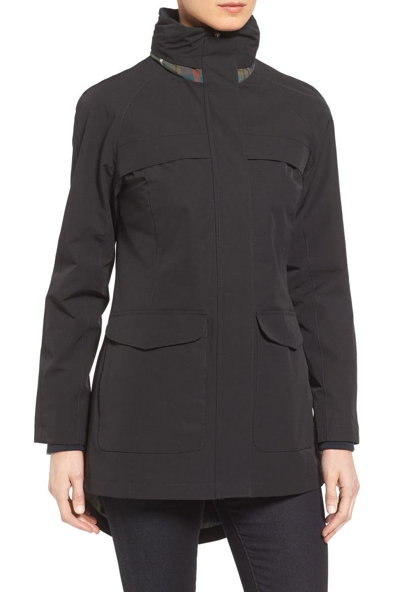 Hooded Raincoat, Alternate, color, BLACK