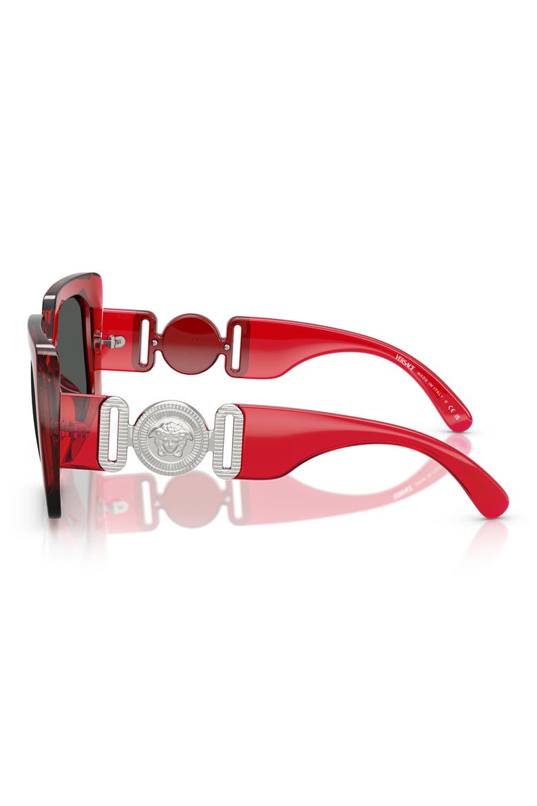 55mm Square Sunglasses, Alternate, color, TRANSPARENT RED