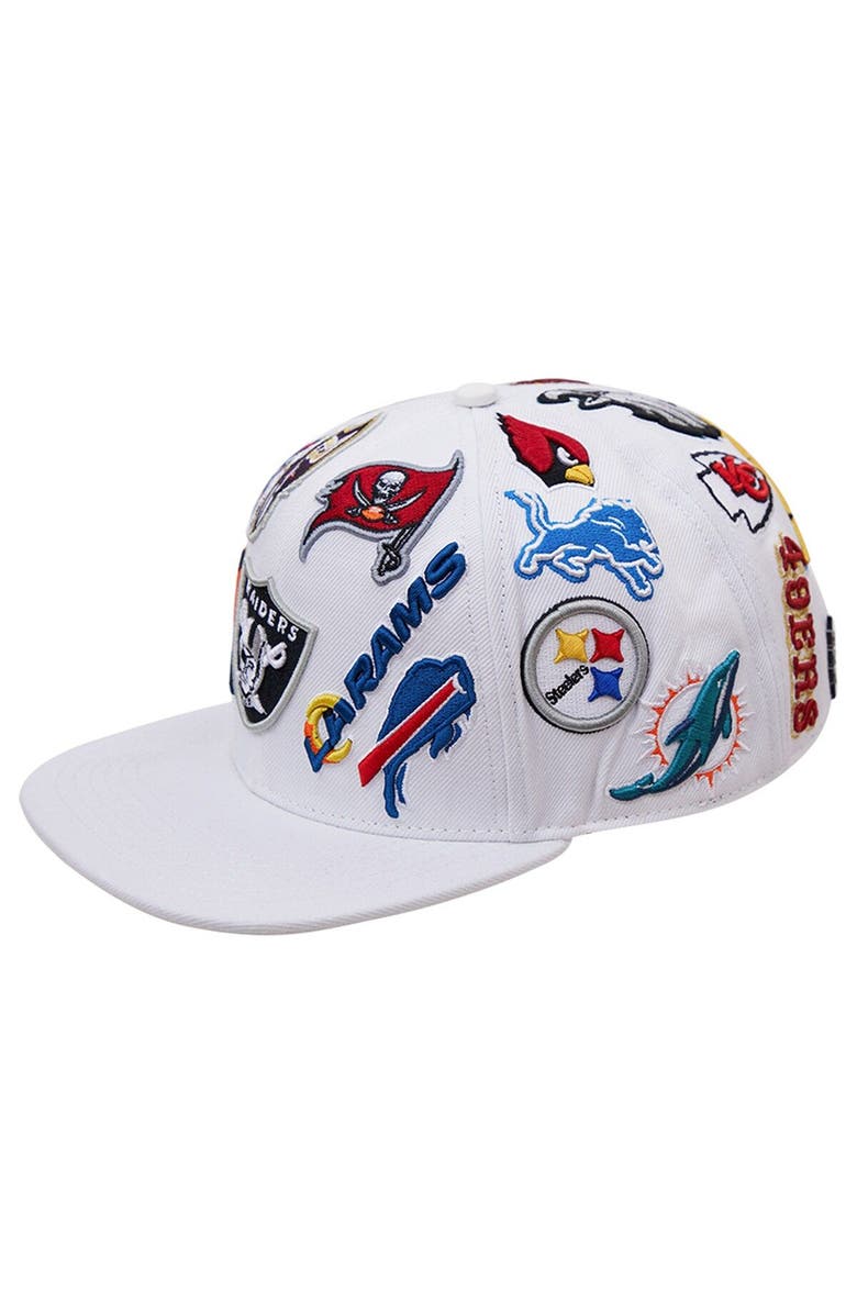 PRO STANDARD Men's Pro Standard White NFL All Over Pro League Snapback Adjustable Hat, Main, color, 
