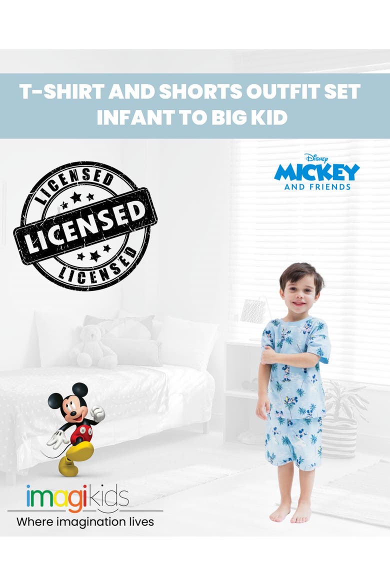 Mickey Mouse Baby Boys' 2-Piece T-Shirt and Shorts Set, Alternate, color, Mickey Light Blue