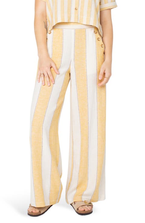 Adrian Stripe Wide Leg Linen Blend Pants