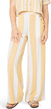 Roxy Adrian Stripe Wide Leg Linen Blend Pants