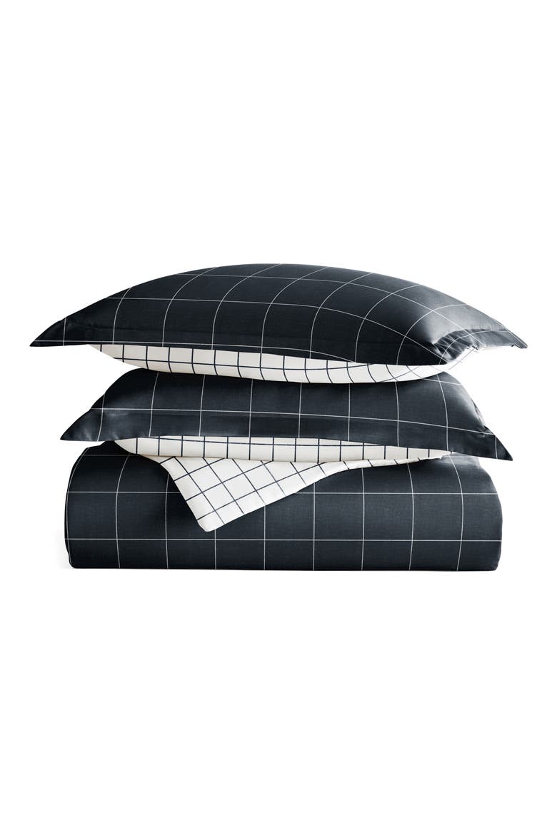 Pattern Duvet Cover & Sham Set, Main, color, NAVY