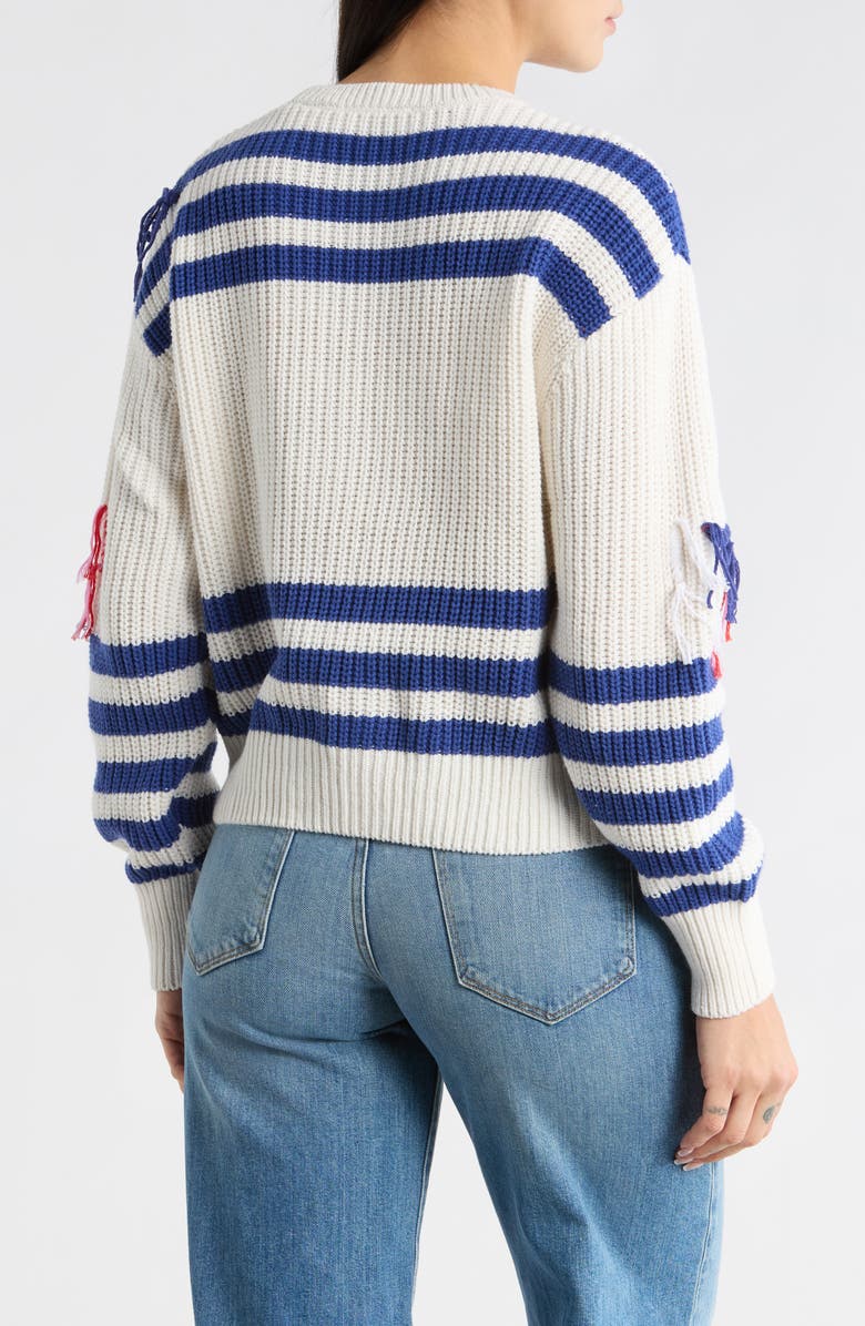 Desigual Thin Gauge Graphic Crewneck Sweater, Alternate, color, White